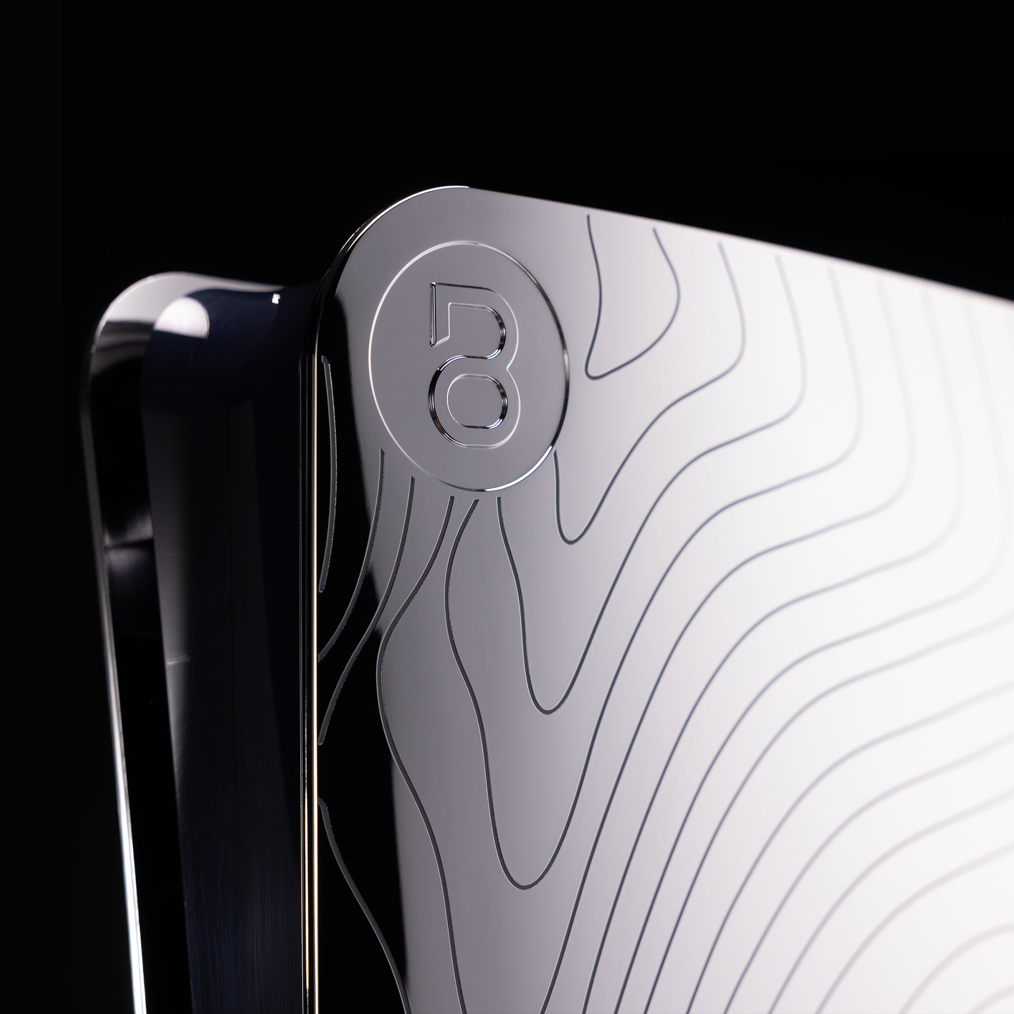 PS5 Slim Cover Hochglanz Chrom "Wellen"