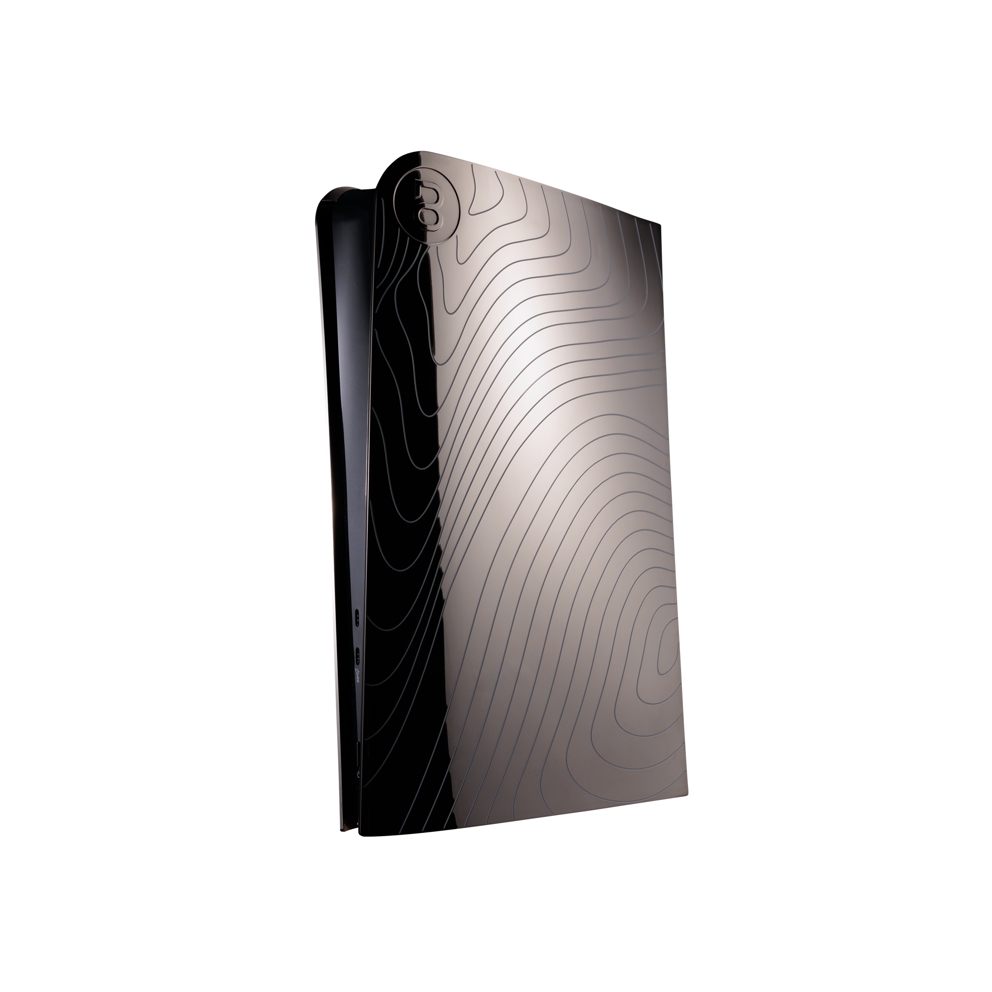 PS5 Slim Cover Midnight Chrom "Wellen"