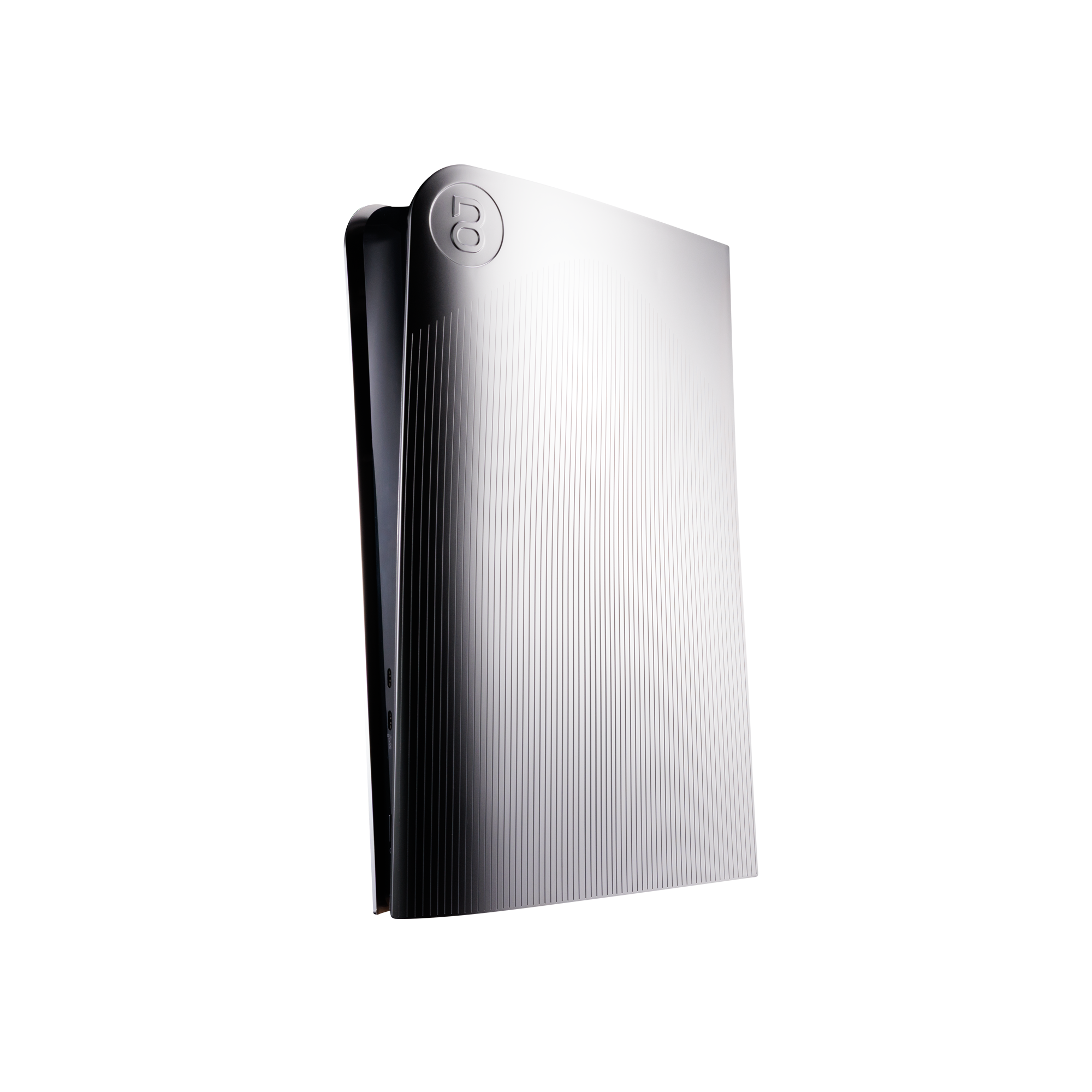 PS5 Slim Cover Matt Chrom "Linien"