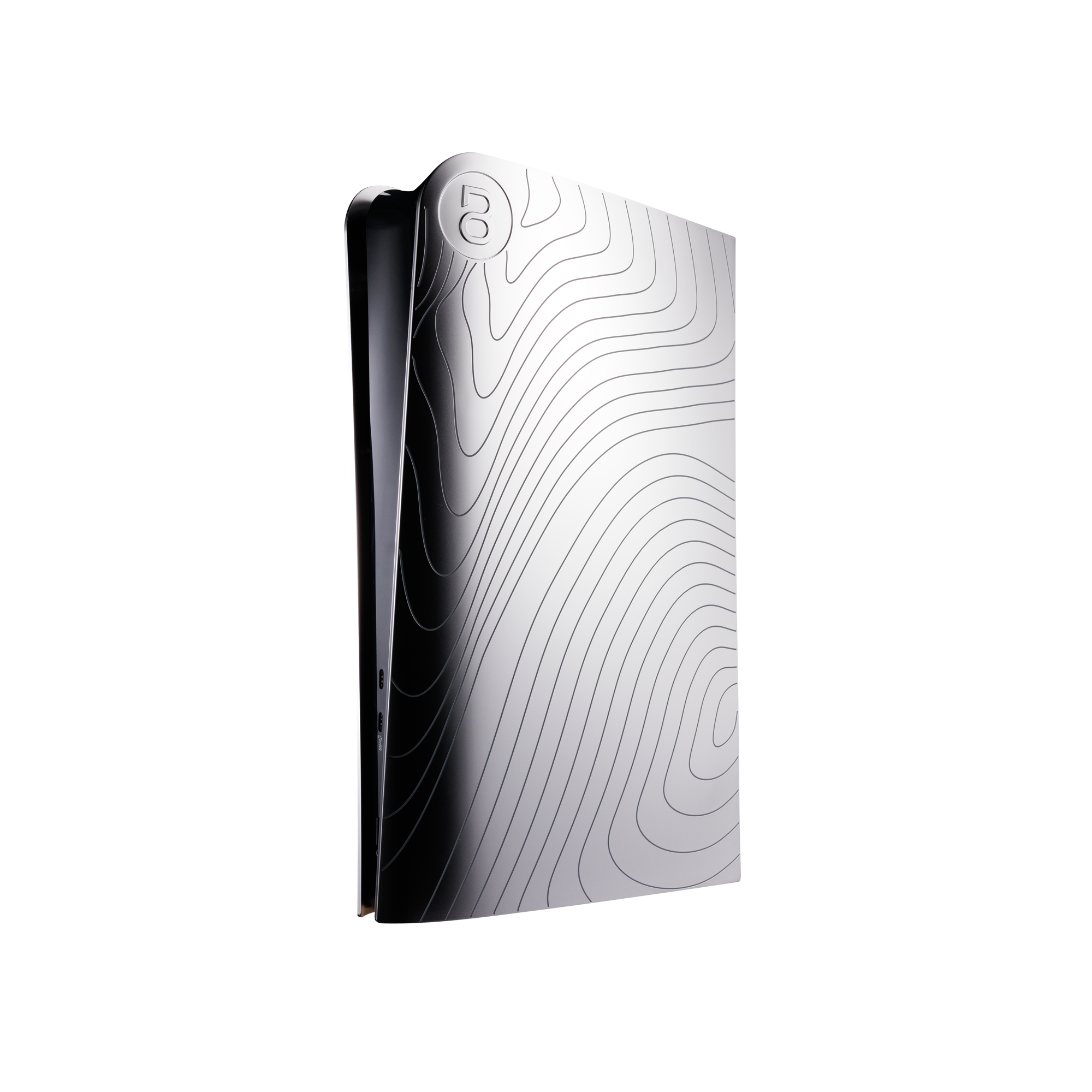 PS5 Slim Cover Matt Chrom "Wellen"